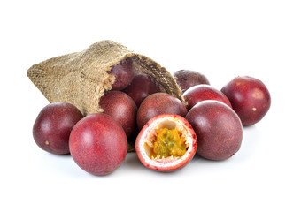 Obraz premium Passion fruit on white background