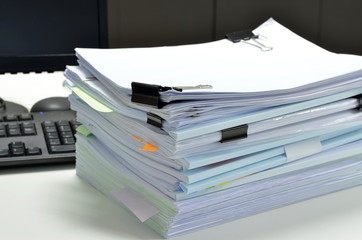 Documents on desk at workplace