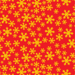 Yellow snow fake pattern on red background vector illustration design for Merry Christmas 
