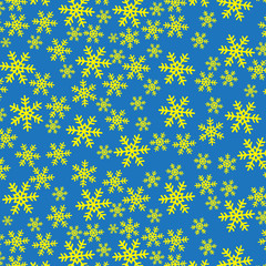 Yellow snow fake pattern on blue background vector illustration design for Merry Christmas 