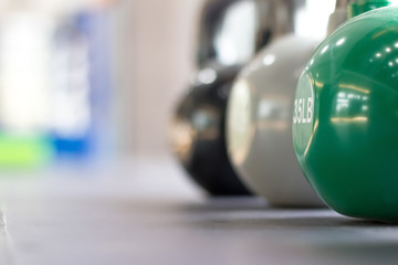 colorful kettle bell on table