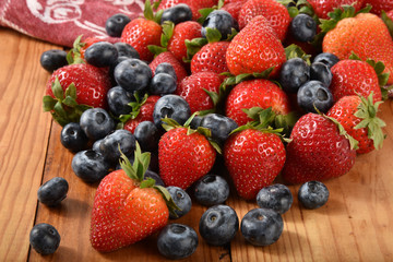Strawberries and blueberries