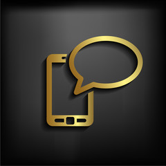 Mobile chatting icon.Mobile Phone Representing Web Chatting And