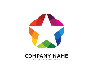 Obraz premium Colorful Star Circle Production Logo