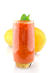 papaya juice and smoothie on isolated