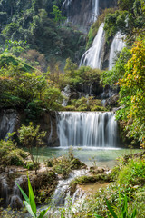 beautiful forest waterfall in Thailand,
