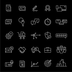 Icons for landing pages and online shops. White.