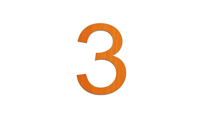 Number zero wooden texture on the isolate and white background