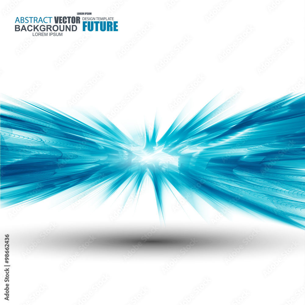 Poster curve flow blue smoke motion vector background
