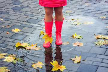 Woman in rain boots