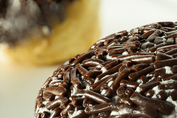 Round Donut with chocolate sprinkles