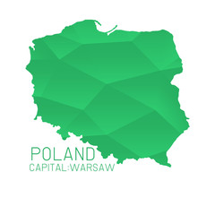 Poland map geometric background