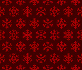 Obraz na płótnie Canvas Snowflakes Red Background with Seamless Pattern. Vector