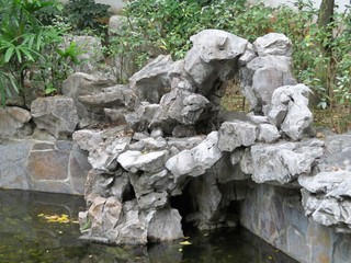 Kowloon Walled City Park ancient building stones artificial Hupang
