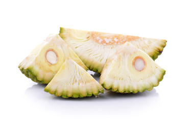 young fruit jackfruit on white background