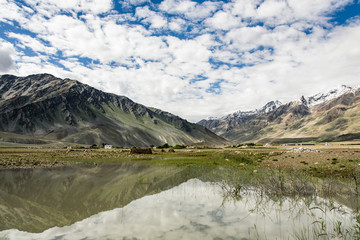 View of Zanskar Valley around Padum villange and great himalayan