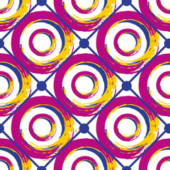 Seamless geometric pattern. Abstract circles background. Retro texture