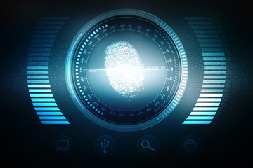 Fingerprint Scanning Technology Concept 2d Illustration