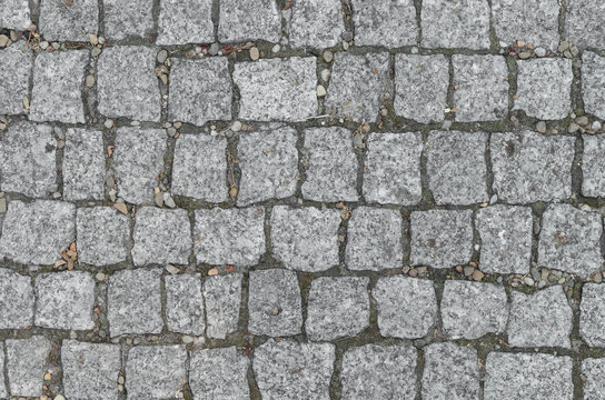 road paved with granite stones