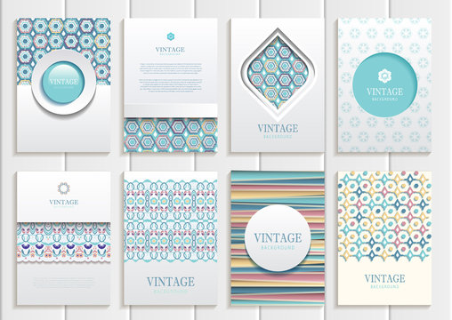 Stock Vector Set Of Brochures In Vintage Style