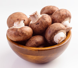 black mushrooms on white background