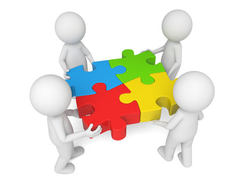 The 3d people and the picture puzzle