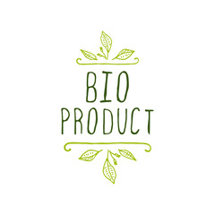 Bio product - label on white background.
