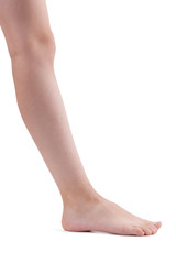 Right foot on a white background