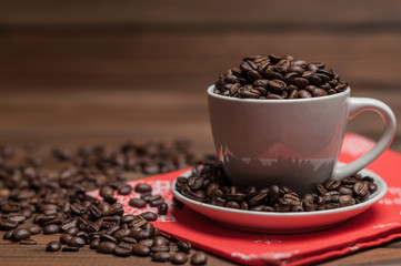 cup of coffee on a red napkin