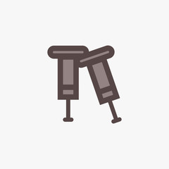 Medical icon vector illustration: crutches