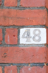 House number 48 sign
