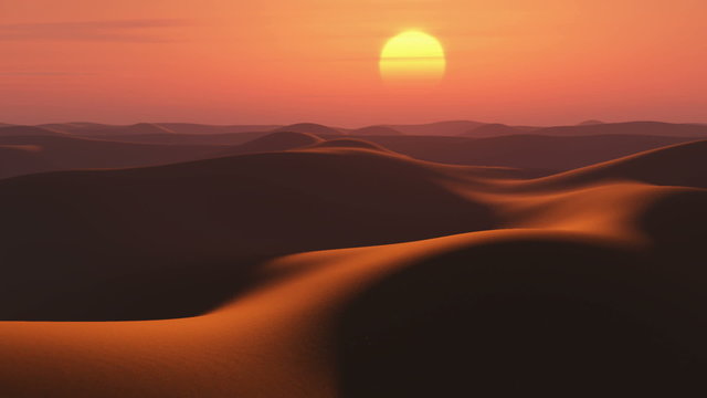 sunrise in desert, time lapse 