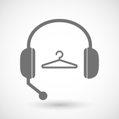 Remote assistance headset icon with  a hanger