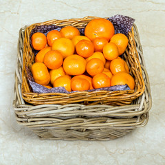 Basket of fresh mandarins