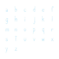 Blue hand write alphabet set1
