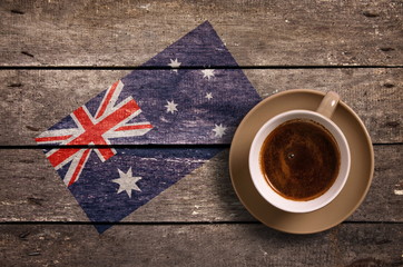 Australia flag with coffee