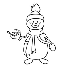 snowman and bird
