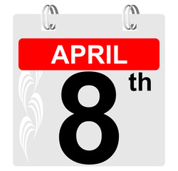 8th april calendar with ornament
