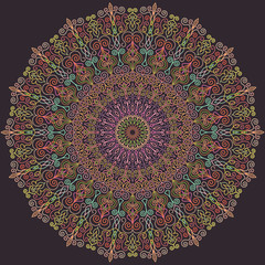 Blue and Pink Line Mandala