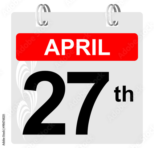  27th April Calendar With Ornament Stock Image And Royalty free Vector 