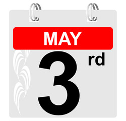 3rd may calendar with ornament