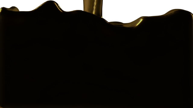 liquid gold flows into the screen and fills it with alpha channel FULL HD