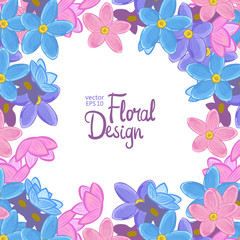 Vector frame with forget-me-not flowers 