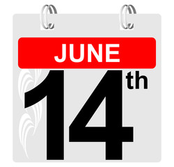 14th june calendar with ornament