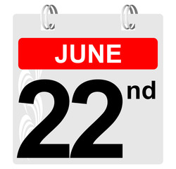 22nd june calendar with ornament