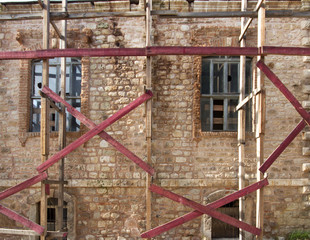 Naklejka premium Construction site: rebuilding
