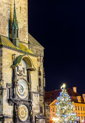 Obraz premium Christmas in Oldtown square (czech: Staromestske namesti) Prague, Czech Republic