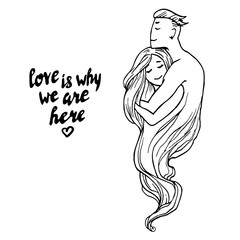 Valentine's Day. Boy and girl. Love cards.