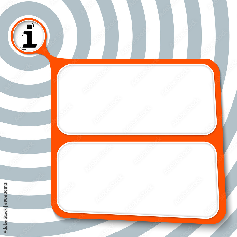 Poster abstract red box for your text and info symbol