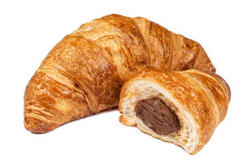Fresh Croissant with chocolate filling